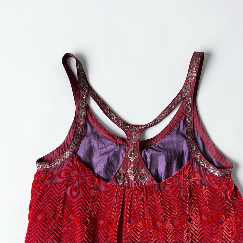 Free People Embroidered Silk-Blend Racerback Dress – Size 6 - Picture 11 of 16